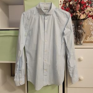 Express Mens Dress Shirts Blue&White
